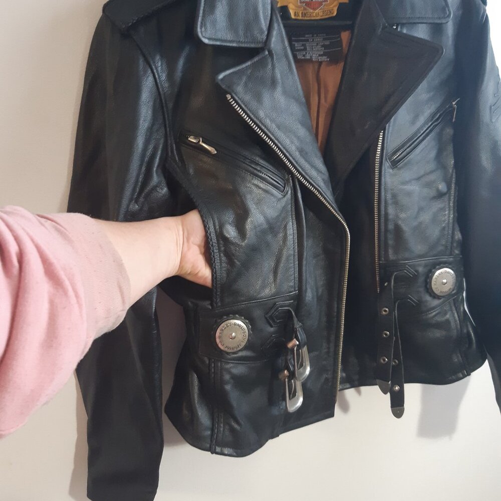 Harley-Davidson "An American Legend"-Authentic Vest Genuine Leather Women Medium - Picture 13 of 17